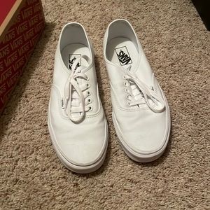 True White Vans Sneakers
